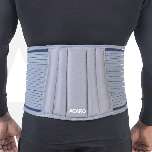 Lumbo Sacral Belt With Double Strapping, Back Support For the Lumbar Spine, Pain Relief, Back Brace for Men and Women, XXL, Grey